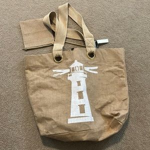 Woven light house beach bag